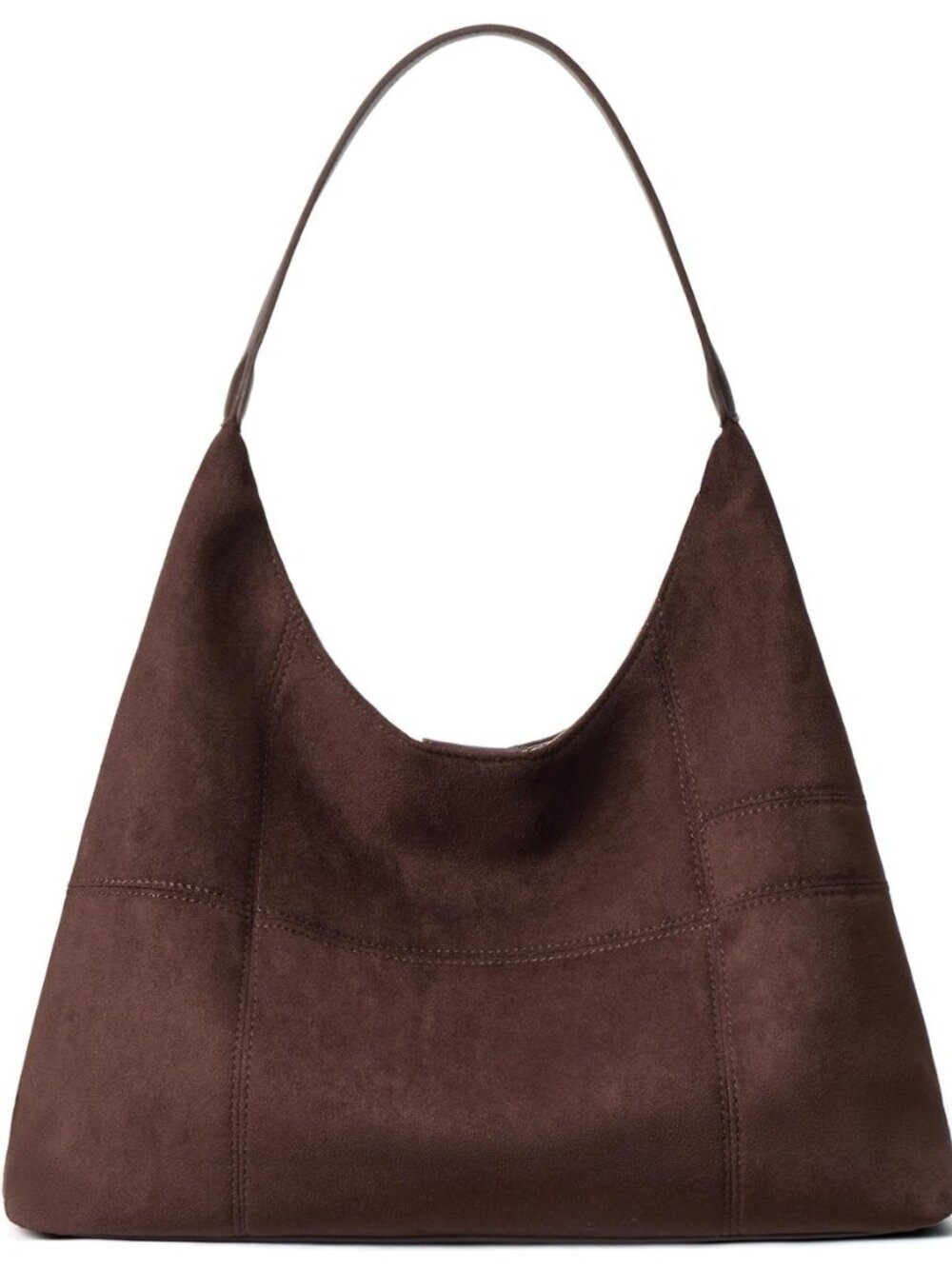Suede Hobo Bag for Women Slouchy Patchwork Shoulder Handbag Purse
